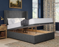 Plain Winged Ottoman Bed
