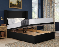 Plain Winged Ottoman Bed