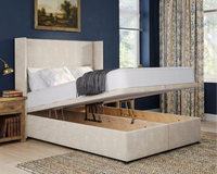 Plain Winged Ottoman Bed