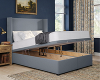 Plain Winged Ottoman Bed