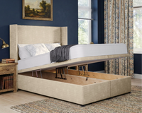 Plain Winged Ottoman Bed