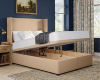 Plain Winged Ottoman Bed