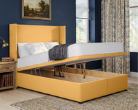 Plain Winged Ottoman Bed