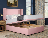 Plain Winged Ottoman Bed