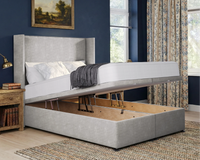 Plain Winged Ottoman Bed