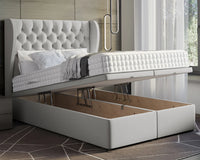 Oyster Winged Ottoman Bed