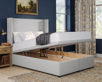 Plain Winged Ottoman Bed